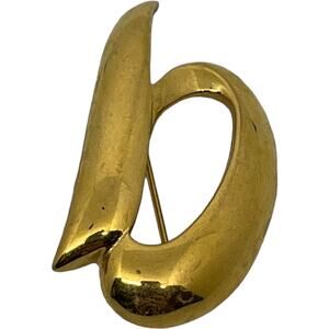 Vintage MONET Gold Tone Initial B Letter Brooch Pin
